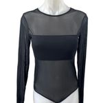Urban Outfitters Out From Under Black Bandeau Long Sleeve Sheer Mesh Bodysuit M Photo 0