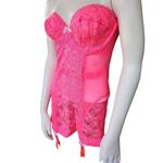 Victoria's Secret  Bright Pink Lace & Mesh Strapless Babydoll (36D) Photo 1