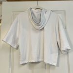 DKNY White Women’s Hoodie Sweatshirt Medium Photo 2