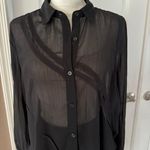 Rebecca Minkoff NWOT Sheer Chiffon Button Front Shirt Black Photo 6