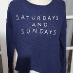 Sundry ‎ Womens Blue Saturdays and Sundays Crop Swester 1 Small Photo 0