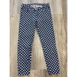 Kate Spade  Play Hooky Broome Street Blue White Diamond Plaid Denim Capris‎ Sz 26 Photo 1
