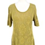 Gudrun Sjödén Open Knit Floral Dress Green Short Sleeve Scoop Neck Size Medium Photo 1