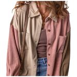 Altar'd State Size M Colorblock Corduroy Shacket Jacket Brown Pink Oversized Photo 0