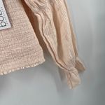 Bobi Blouse Large Smocked Bare Light Peach NWT Long Sleeve 100% Cotton Stretch Photo 11