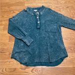 White Birch  mineral wash waffle knit pullover. Size Medium Photo 8