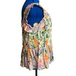 ROMANTIC GYPSY Tank Top Multicolored Smocked Bodice Sleeveless Size 3X Green Photo 1