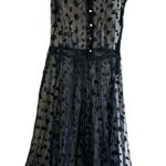 Vintage Women’s Gothic Romantic Lace Overlay Sheer Dress Black Size XS Photo 0