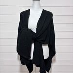 Chico's  Powell Ruana Covering Ruana Black Poncho‎ Wool Blend One Size Photo 5
