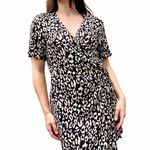 H&M  Leopard Print Short Sleeve Simple Wrap Mini Dress Large Photo 1
