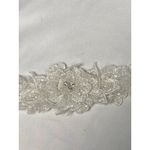 Ivory Beaded Bridal Sash Floral‎ Lace Appliqué 72” White Photo 2
