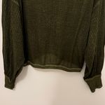 Free People  Southside Thermal Size Small V Neck Oversized Sweater Top Moss Green Photo 3