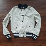 Coach  Womens Navy Floral Bomber Jacket Reversible Size Small Photo 5