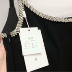 NWT Womens Rhinestone Embellished Backless Bodycon Midi Dress Sexy Party Club S Black Photo 2