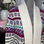 Talbots Cabincore Plus FairIsle Shawl Cardigan Sweater Nordic Stripe Knit Size X Photo 4