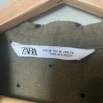 ZARA Mini Tunic Dolman Dress Boho Green Pullover Long Sleeve Size M Medium Twee Photo 1