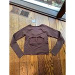 Free People NWT Movement Bail Out Long Sleeve Layer Crop Top Cocoa Brown M/L $68 Photo 6
