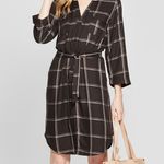 A New Day  3/4 Sleeve Checkered Shirt Dress Photo 0