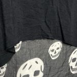 Tobi Skull Print Hi Low Long Duster Top Size Medium Thin Fabric Black White Goth Photo 4