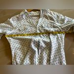 Eden & Olivia Eden Olivia Womens Flannel Shirt Size M White Polka Dots 3/4 Sleeve Button Up Photo 12