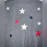 Sundry Anthropologie  Distressed Gray Utility Cargo Jacket Embroidered Stars Med Photo 4