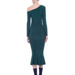 Norma Kamali green long sleeve drop shoulder fishtail hem midi dress size XS Photo 13
