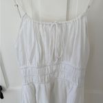 Gap Cotton Gauze Tie-Front Smocked Maxi Sun Dress Optic White Size Medium Tall Photo 5