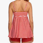 Avidlove NWT! Women’s red/white stripe two piece tankini/shorts Small Photo 2