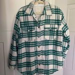 Joie  Green Plaid Flannel Wool Shacket Photo 0