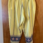 Soft Surroundings Yellow Laguna Tribal Boho Crop Pants Beach Petites Size PXL Photo 5