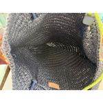 J‎ Crew Woven Tote Bag Gray Raffia Nautical Rope Handles Tassel Accents Photo 5