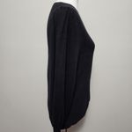 1. State black ribbed knit vneck bubble sleeve sweater size small Photo 3