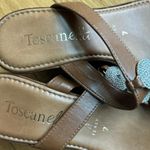 Like New Toscanella Bedazzled Made in Italy Tan Wedges Size 7 Photo 5