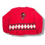 90s Ohio State Buckeyes Collegiate Football Button Knit Cardigan Sweater Medium Red Photo 2