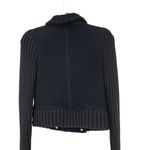 John Varvatos Cropped Pea Coat with Knit Sleeves Black Womens Size Small Photo 6