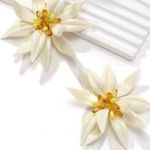 ZARA NEW❗️ Beaded Floral Earrings White Yellow Flower Photo 0