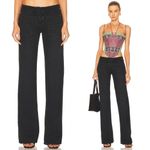 New EB Denim Black Low Rise Lace Up Wide Leg Jeans Women Size 26 Made USA Photo 1