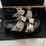 The Kooples Leather Sandals with Studs Slip-on Style White Black Women's 36 NIB Photo 3