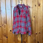 Victoria's Secret  Red and Green Plaid Button-Down Shirt small pajama top cozy Photo 1