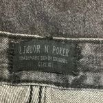 Liquor N Poker Black Raw Hem Mid Rise Distressed Straight Ankle Denim Jeans 10 Photo 4