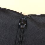 Tahari  Women’s Diamond Pattern Black White Keyhole Tie Long Sleeve Shift Dress Photo 7