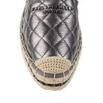 Karl Lagerfeld PARIS Dalia Quilted Leather Platform Espadrilles Silver P… Photo 1