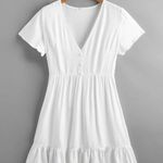 SheIn White Ruffle Dress Photo 0