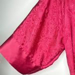 Victoria's Secret Gold Label Short Satin Kimono Robe One Size Red Paisley Damask Photo 2