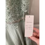 NWT Lavetir Beaded Lace Corset Back Chiffon Maxi Formal Gown in Mint Green, 16 Green Photo 4