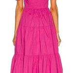 STAUD NWOT Elio Puff-Sleeve Prairie button down midi pink dress sz 10 Photo 1