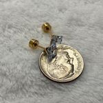 18k Gold plated Square White Crystal Zircon 4mm Stud Earrings Photo 6