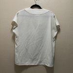 Calvin Klein  V-Neck Blouse White Stretch Cap Sleeves Pullover Top Size S Photo 2