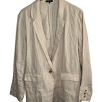 Quince  Womens Beige Minimalist Linen Blazer XL Photo 0