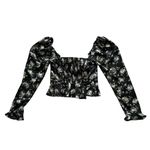 Abel the label ASTR The Label Floral Puff Sleeve Peplum Sweetheart Cinch Long Sleeve Top Small Photo 6